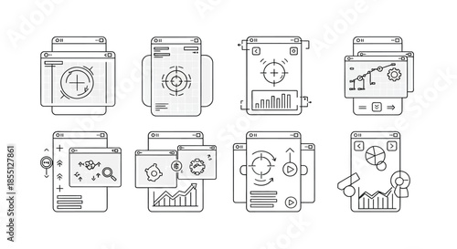 Illustrated process workflow with icons