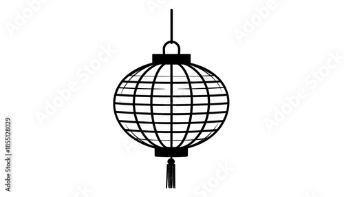 Illustration of a traditional Chinese lantern with a tassel.