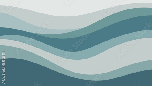 Wavy Ocean Waves in Shades Blue.