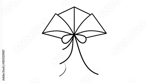 Stylized vector illustration of a kite with a bow and tail.
