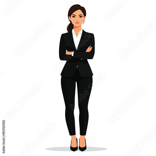 Confident businesswoman standing with arms crossed