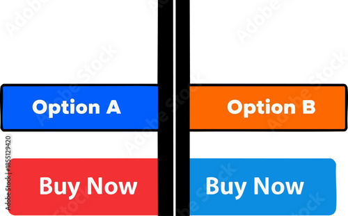 Comparing two distinct call to action button sets for website conversion optimization