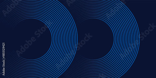 Modern abstract blue concentric circles background with digital wave patterns for technology presentations
