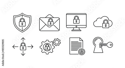 Illustrations of various security measures