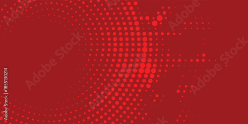Dynamic red halftone dot pattern abstract background for modern graphic design