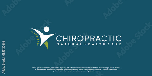 Chiropractic logo design for massage, theraphy, health and service Premium Vector part 3