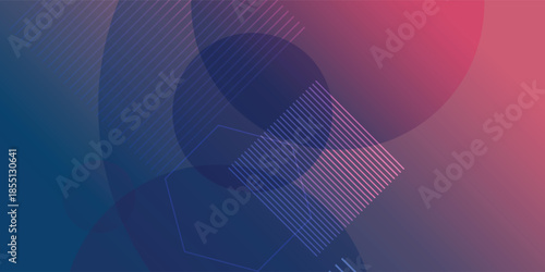 Modern abstract geometric background with vibrant blue, purple, and pink gradient shapes for digital design