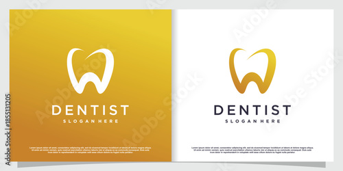 Dental logo design with creative element style Premium Vector part 3