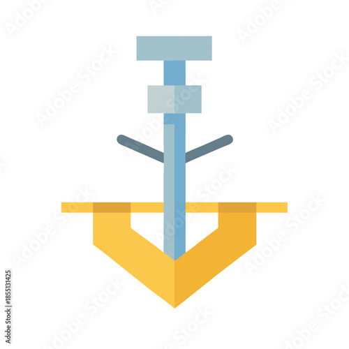 Stylized digital illustration of a construction plumb bob tool