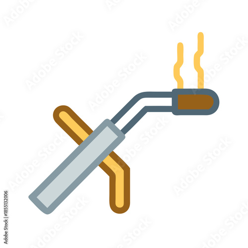 Soldering iron with smoke on a black background vector
