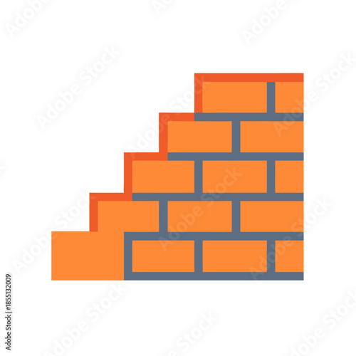 Pixelated brick wall illustrating construction and unfinished projects