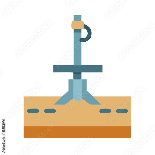 Flat icon depicting geological core sampling drill rig