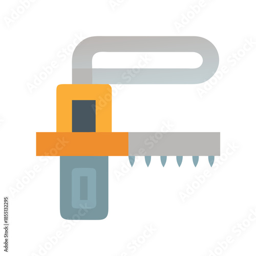 Illustration of a coping saw with a black background
