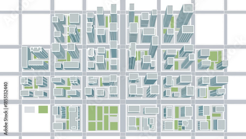 Detailed Architectural Map of City Neighborhood.
