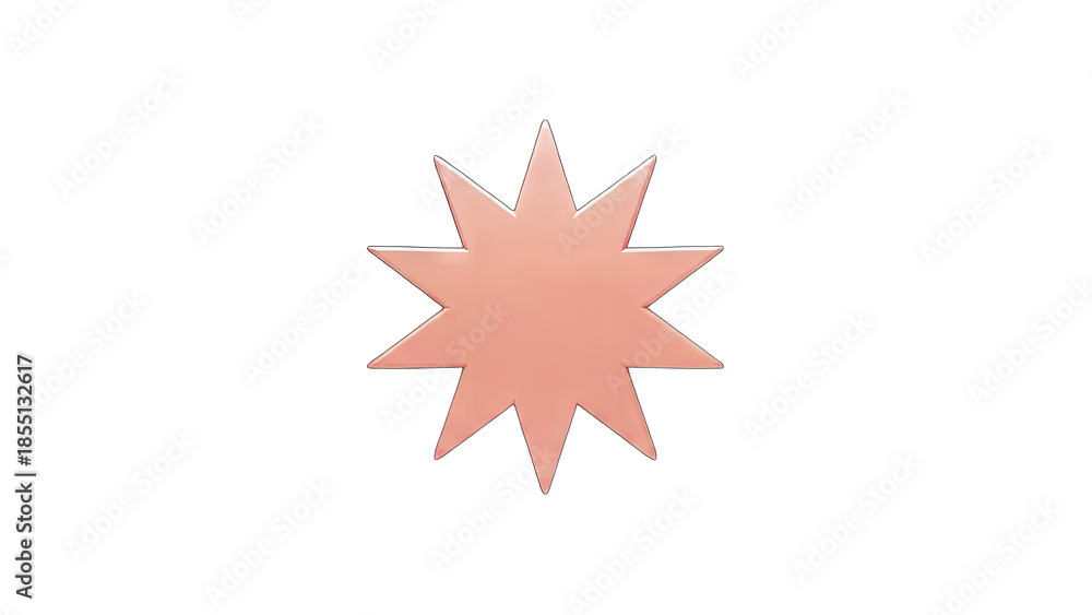 Obraz premium 3D Peach Star Shape on transparent background