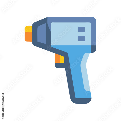 Illustration of an infrared thermometer on black background