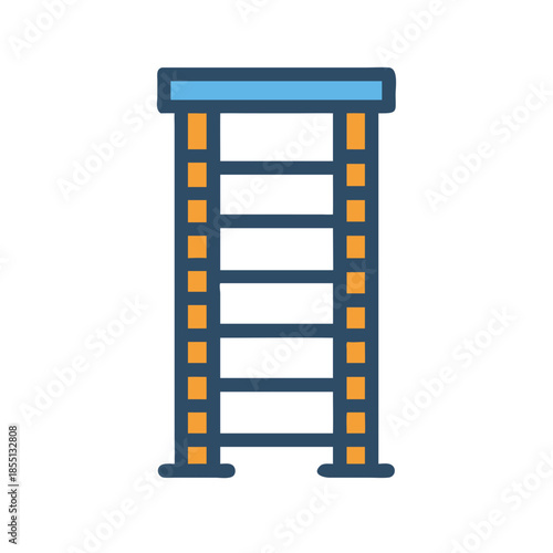 Blue and Orange Film Strip with Empty Frames