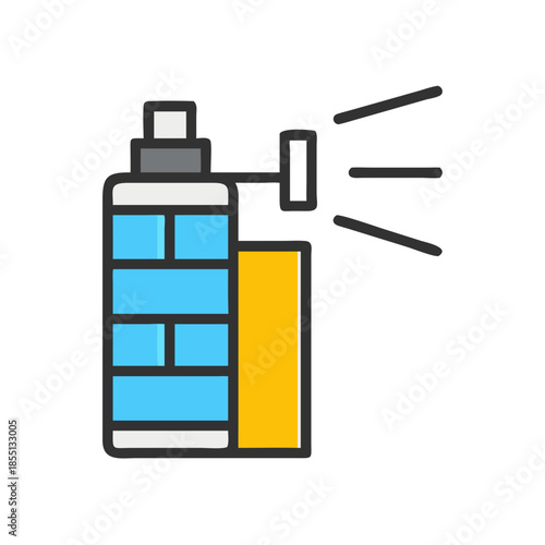 Aerosol can spraying concept flat vector illustration image