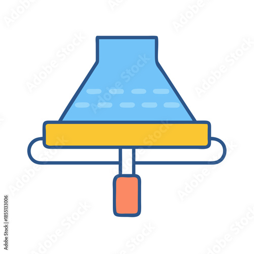 Fun flat illustration of a window squeegee cleaning tool
