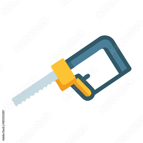 Stylized illustration of coping saw against black background