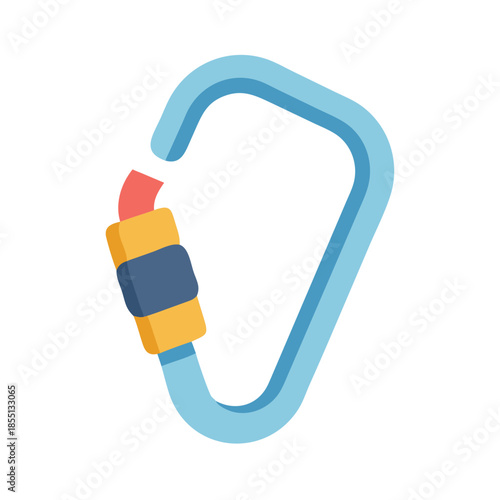 Illustration of a carabiner for climbing and secure attachment