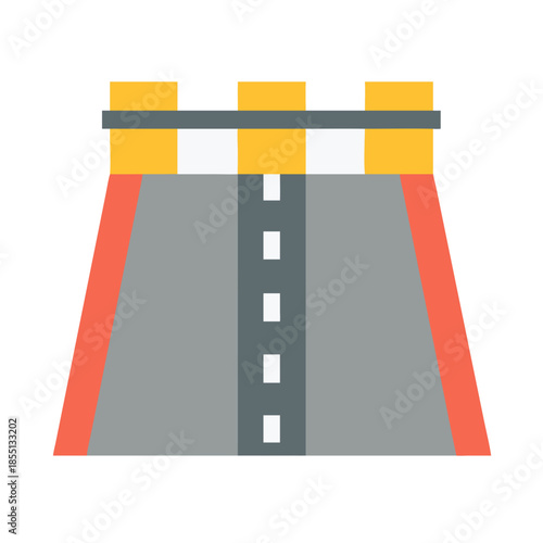 Abstract grey road ahead with orange and yellow accents