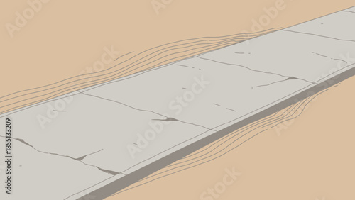 Gray Paving Stones with Cracked Surface.