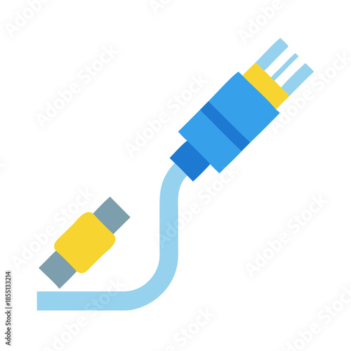 Stylized flat vector illustration of cable on black backdrop