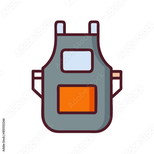 Flat vector icon of an apron for cooks or artisans