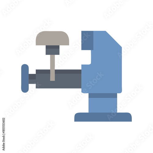 Minimalist vise illustration over a black background