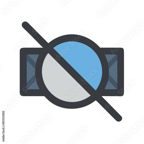 Prohibited symbol icon in a flat design style.