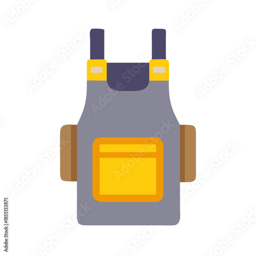 Flat vector illustration of a workwear apron on black