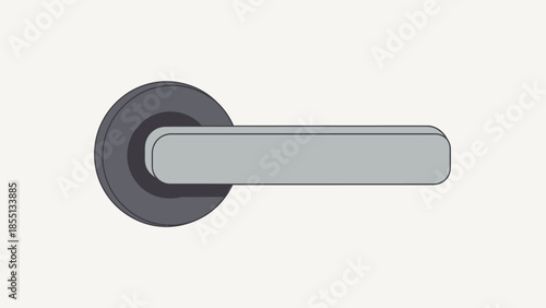 Modern Door Handle with Lever and Base.
