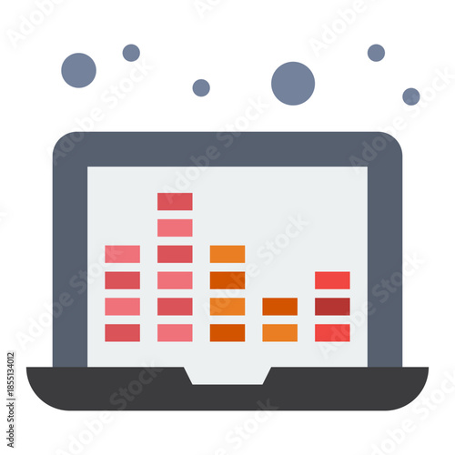 Digital Harmony: A stylized laptop displays sound waves, representing the fusion of technology and audio creation. Capturing the essence of digital creativity and sonic exploration.