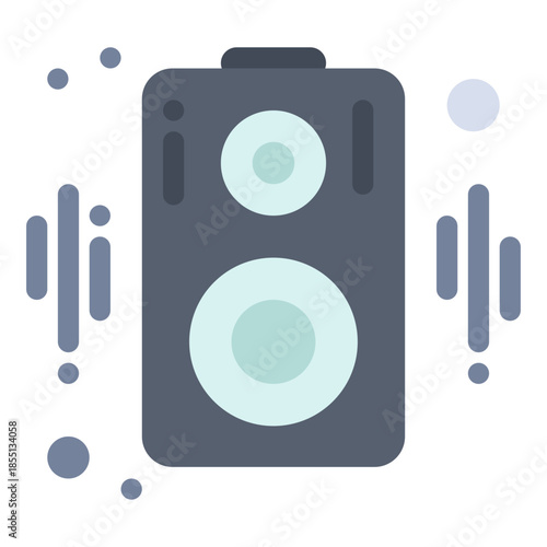 Audio Symphony: A stylized illustration of a speaker, emitting sound waves, representing the power and rhythm of music.