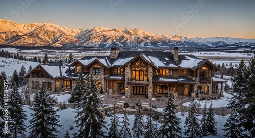 Dreamy snowy mega mansion in Utah . USA 