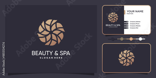 Flower logo for beauty and spa company Premium Vector
