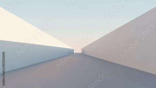 Modern Minimalist Architectural Interior Space Design.