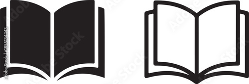 Two open books one black and one white representing knowledge and learning