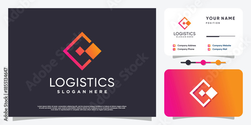 Logistics logo design with modern style Premium Vector