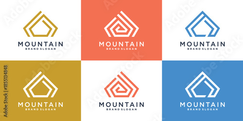 Mountain logo collection with modern simple and minimalist concept Premium Vector part 3