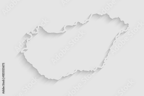 Vector map of Hungary, abstract inner shadow
