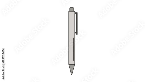 Silver Ballpoint Pen with Clip.