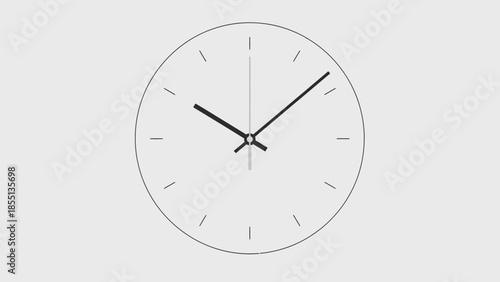 Simple Black and White Analog Clock Face.