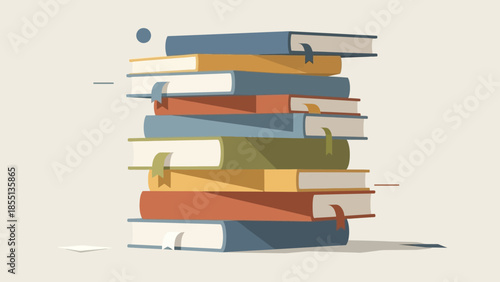 Stack of Books with Various Colors.