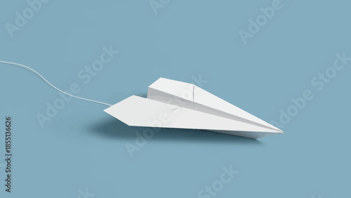 White Paper Boat with String Attachment.