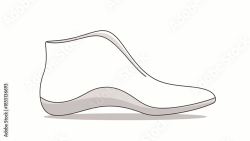 White Sneaker Shoe Side View Illustration.