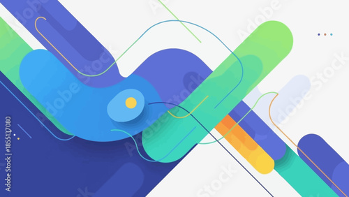 Abstract Colorful Shapes and Lines Design.