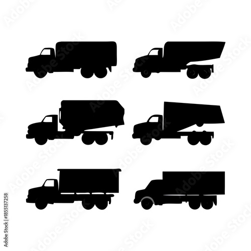 Collection of various truck silhouettes