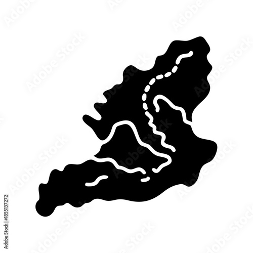 Bilde på lerret Illustrated map of a region